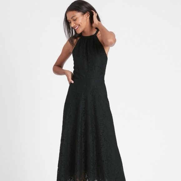 Banana Republic Dresses & Skirts - New Banana Republic 18 Black Floral Lace Midi Dress Party Date Wedding Spring